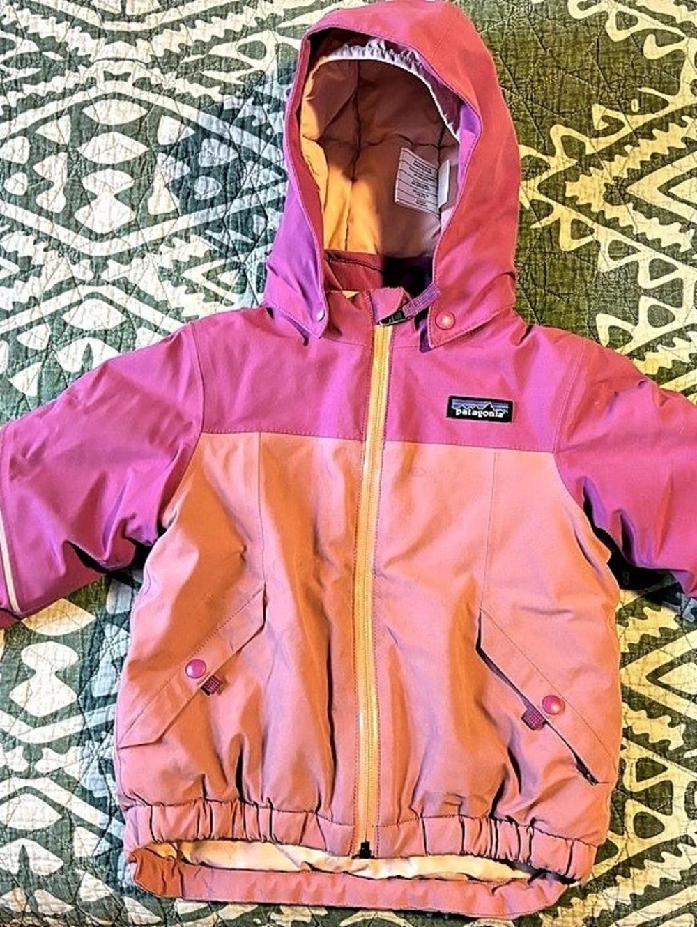 Patagonia Baby Snow Pile Jacket Color Block Pink & Purple Size 2T